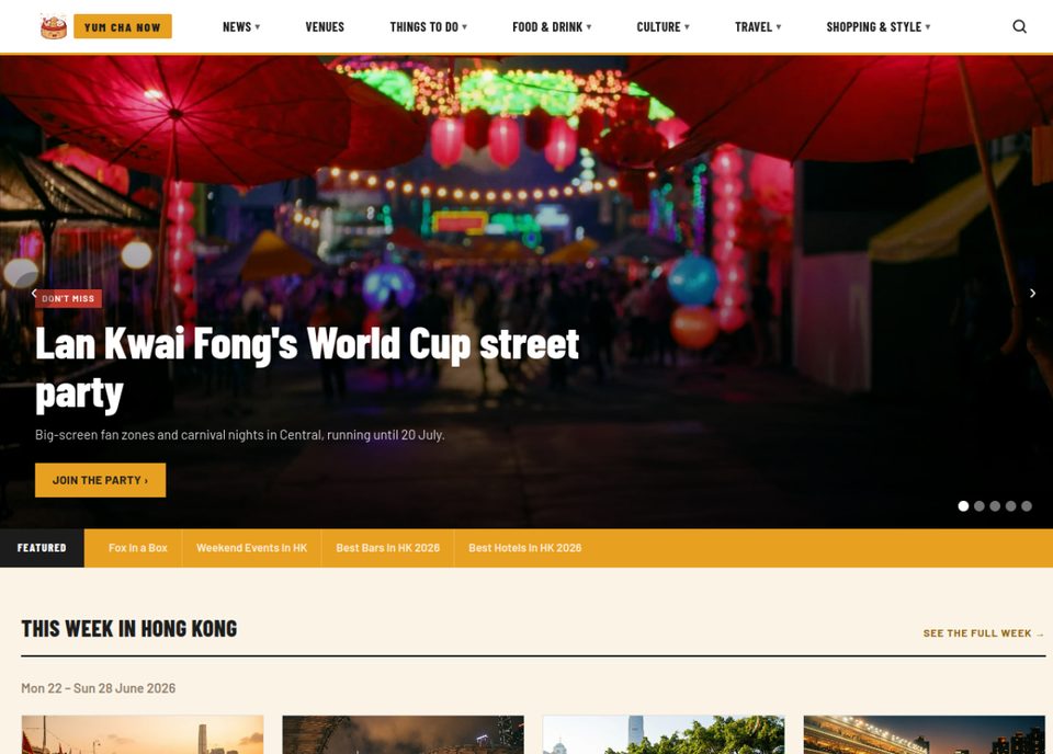 Yum Cha Now website preview